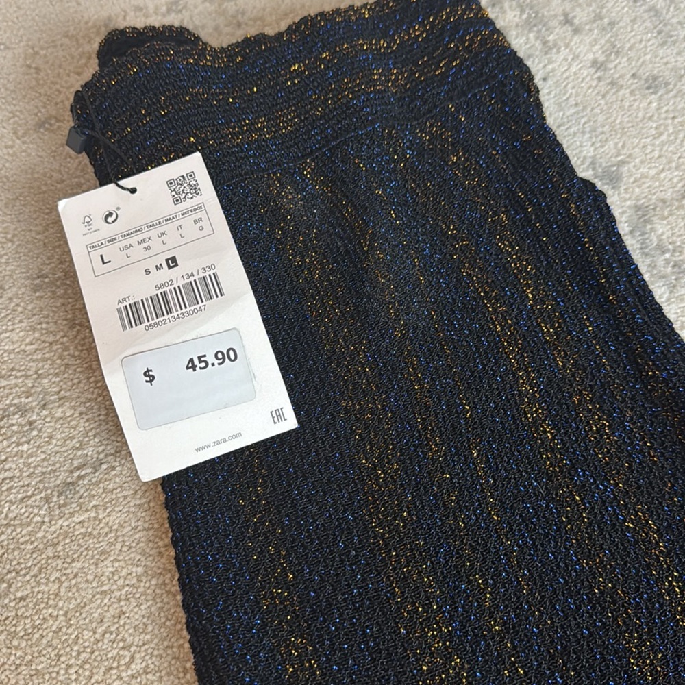Zara sparkle wide leg pant